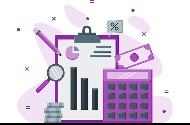 Purple vecter image accounting tools.